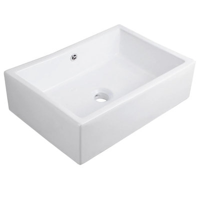 Novatto 20.5'' White Porcelain Rectangular Bathroom Sink with Overflow