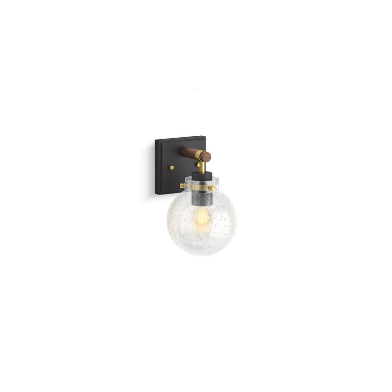 Holt One-Light Sconce, Matte Black/Brushed Brass