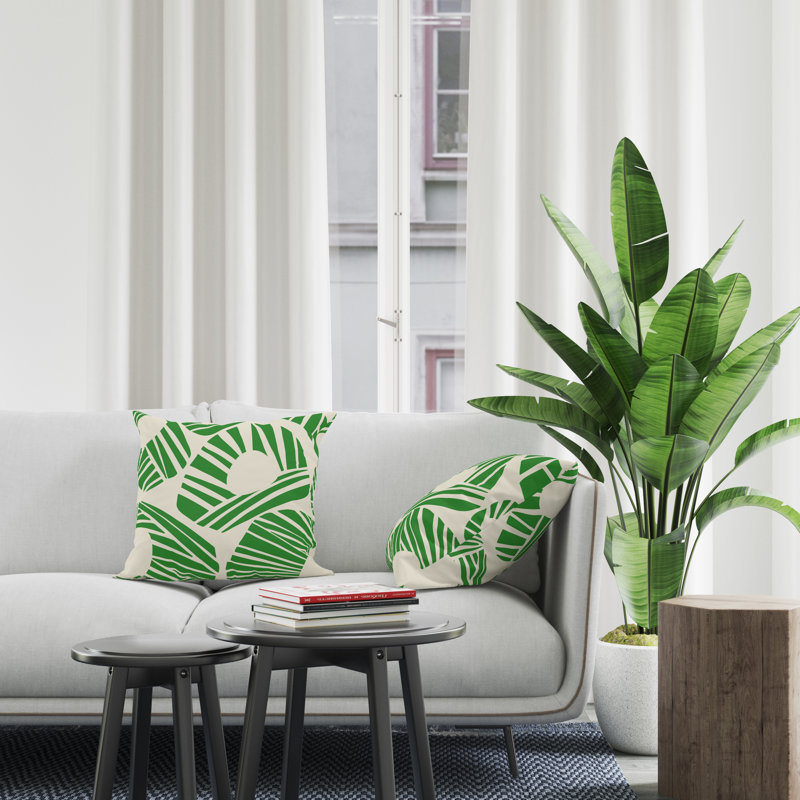 Jeté carré en polyester intérieur / extérieur, L 19 po x H 19 po, Vert