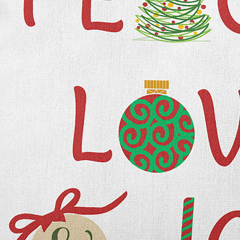 Peace Love Joy Accent Pillow, White