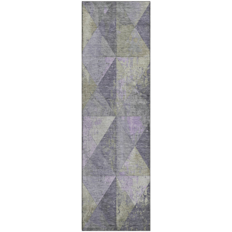 Premium Machine Washable Varroville AMF1721 Geometric Rug, Runner 2'3" x 7'6"