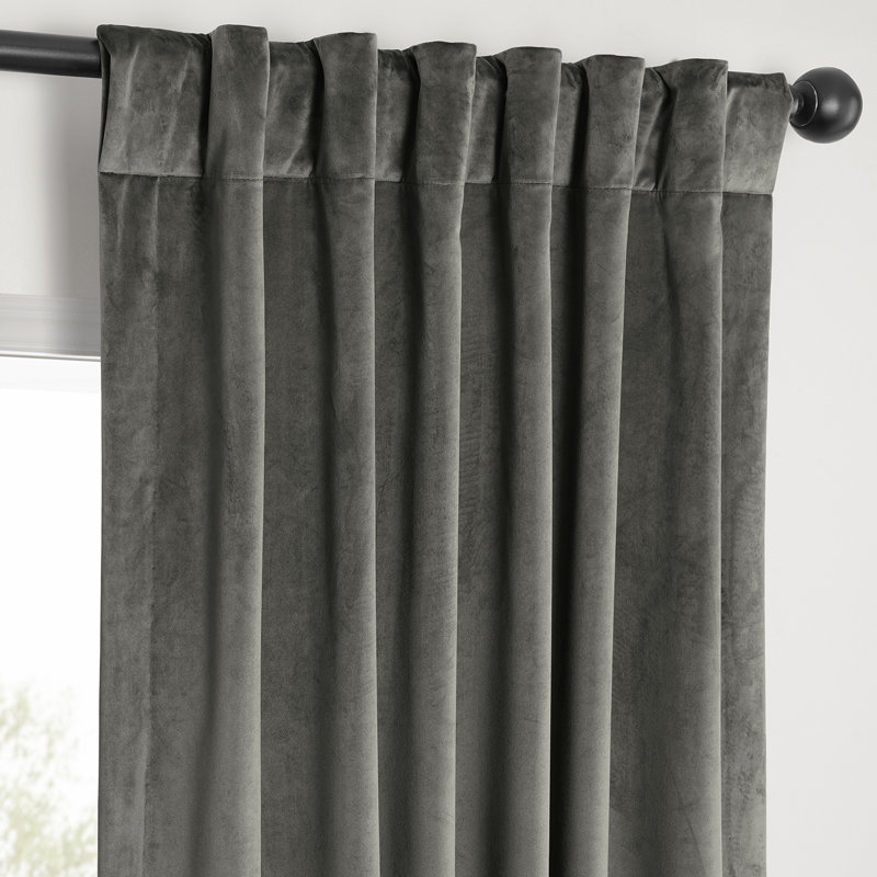 Rideaux en velours moelleux Matra pour chambre à coucher ‑ rideaux obscurcissants pour les fenêtres de salon, panneau simple