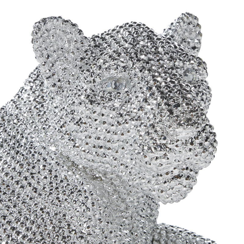 Sculpture de sol léopard en argent, Argent