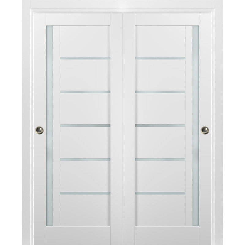 Portes blanches en verre givré Quadro, 36 po x 80 po