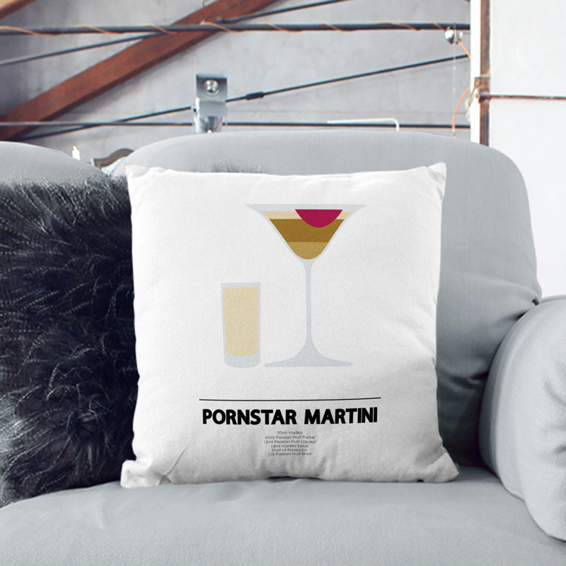 Pornstar Martini Scatter Cushion, Stone, 40cm H x 40cm W x 15cm D