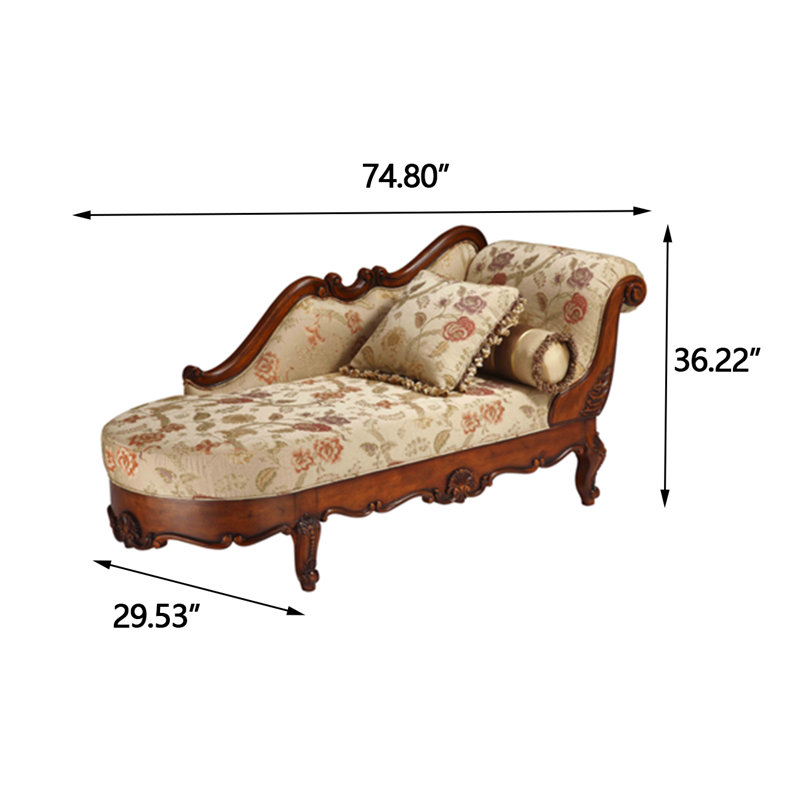 74.8"American-style brown leather solid wood imperial chair