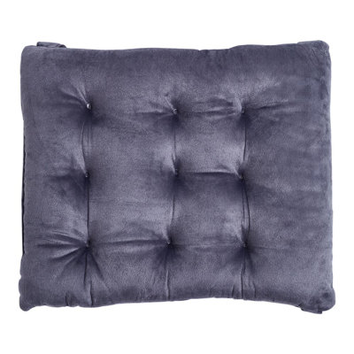 Dark Grey Chair Seat Cushion Pad with Straps