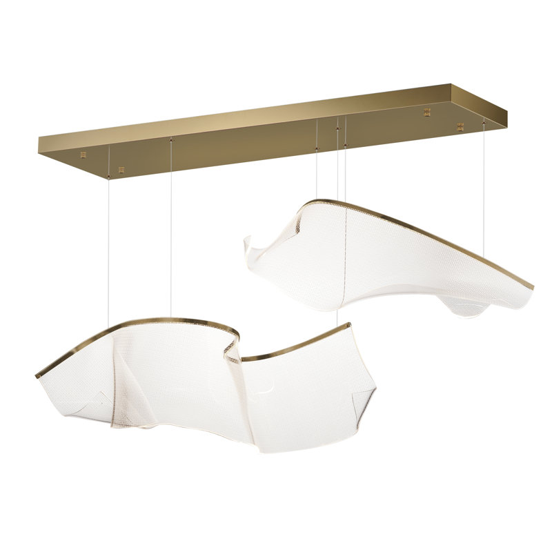Luminaire suspendu à DEL 2 lumières Rosamund, Or français