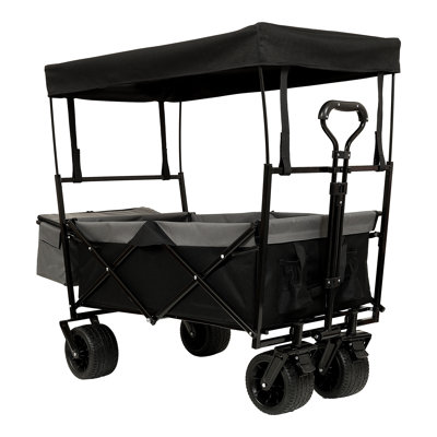 Chariot pliable de 480 lb avec poussette Canopywagon et roues tout-terrain pliables de 7 po de grande capacité pour le camping, les sports et le jardin