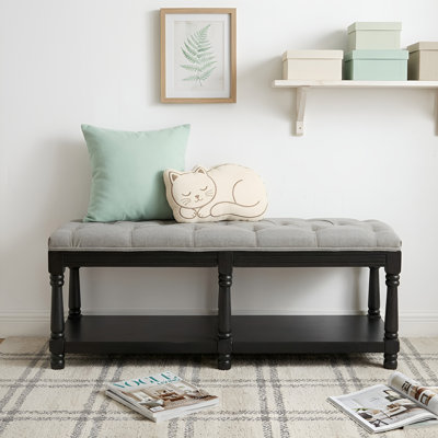Avash Linen Blend Upholstered Storage Bench