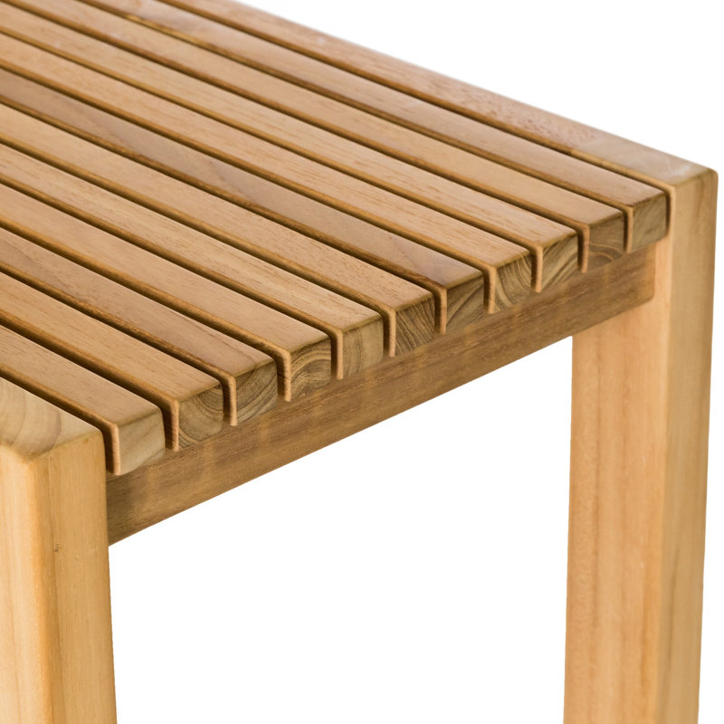 Banc de douche en teck Hieu, H 18 po x l 12 po x P 18 po