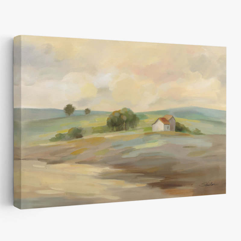 Chemin vers la ferme - Nuage bleu brun crème, H 24 po x l 16 po