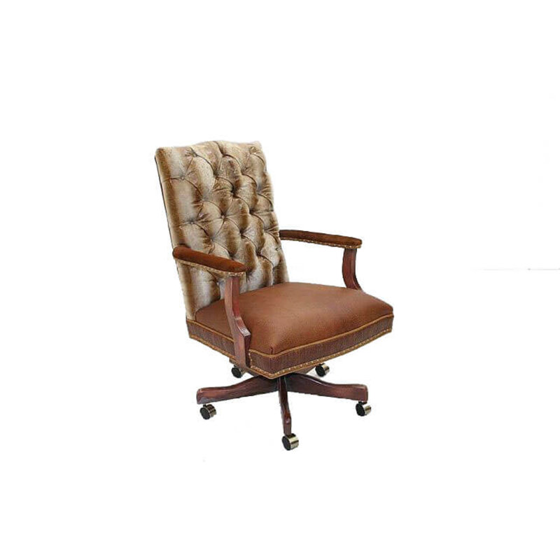 Swivel Executive Chair, Performance Twill Natural, Old Gold E, French Ivory
