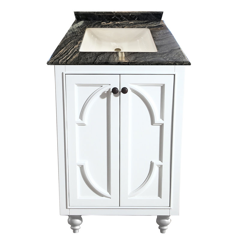 Ensemble de meuble-lavabo pour salle de bain simple 24 po Mundy, Carrera blanche, Blanc