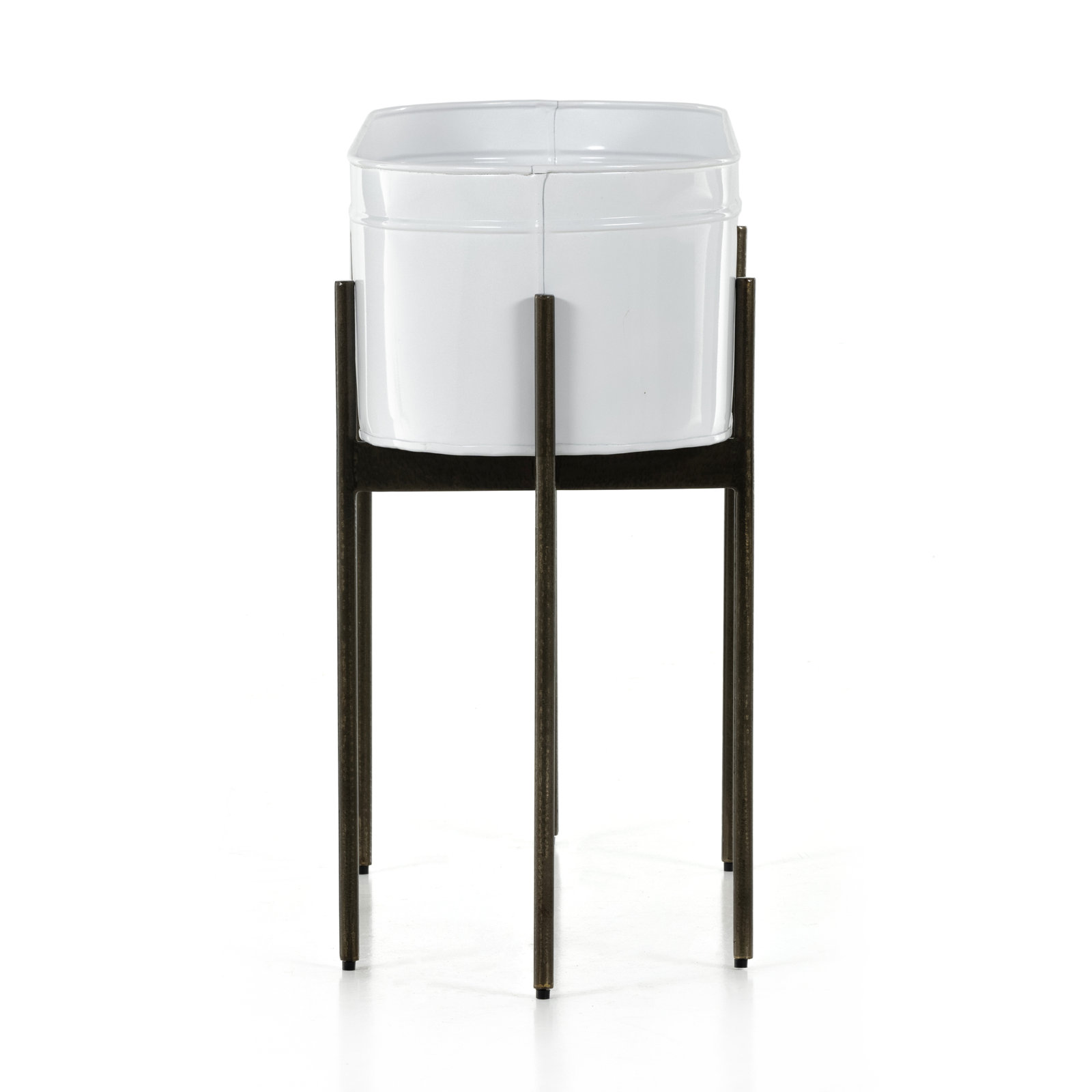 Florean Metal Pot Planter, White