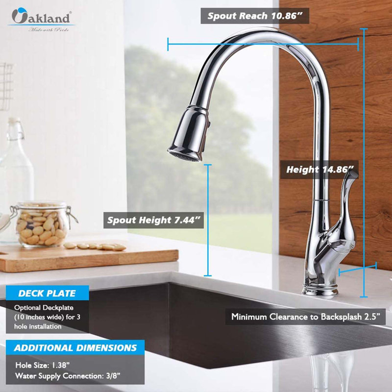 OAKLAND Pull Down Kitchen Faucet, Chrome