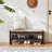  Solid Wood Shoe Bench with Cushion, 2-Tier Entryway Storage Bench-1462566187-1470296802