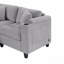 Canapé modulaire moderne en forme de U avec canapé modulaire en coin et salon de 115,7 po avec porte-gobelets intégrés, espace de rangement et ports USB pour le salon, gris clair
