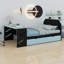 Lit de jour en bois avec couchette, bureau et port USB-118028145