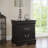 Black Classic 2-Drawer Nightstand with Brushed Nickel Handles-2135429709