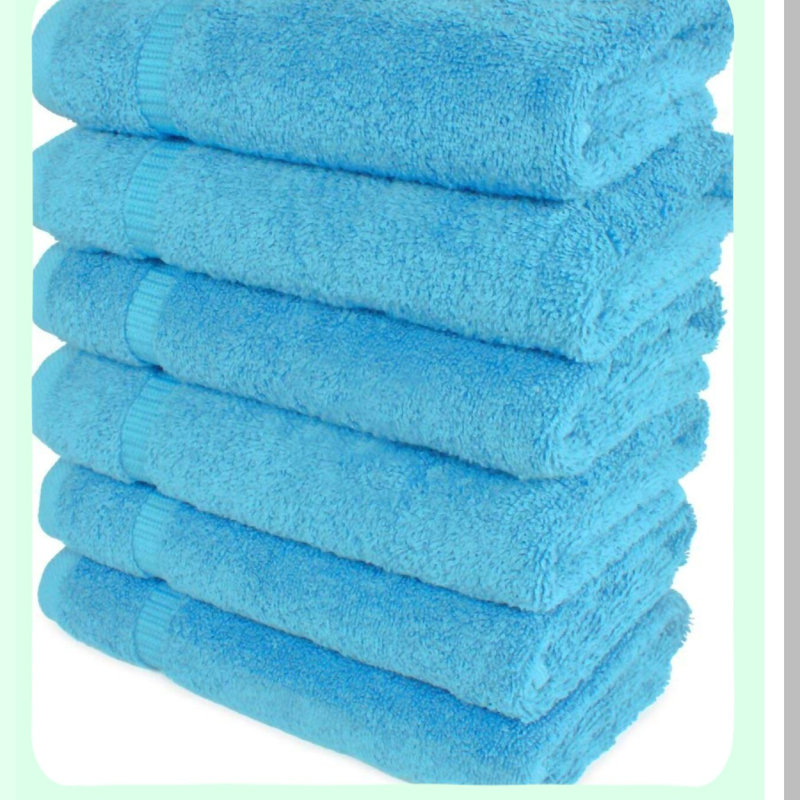 Aqua Luxe Turkish Cotton Hand Towels - Ultra Soft, Quick Drying, Highly Absorbent 700 GSM Premium Hotel & Spa Collection, Set of 6 (16x30)