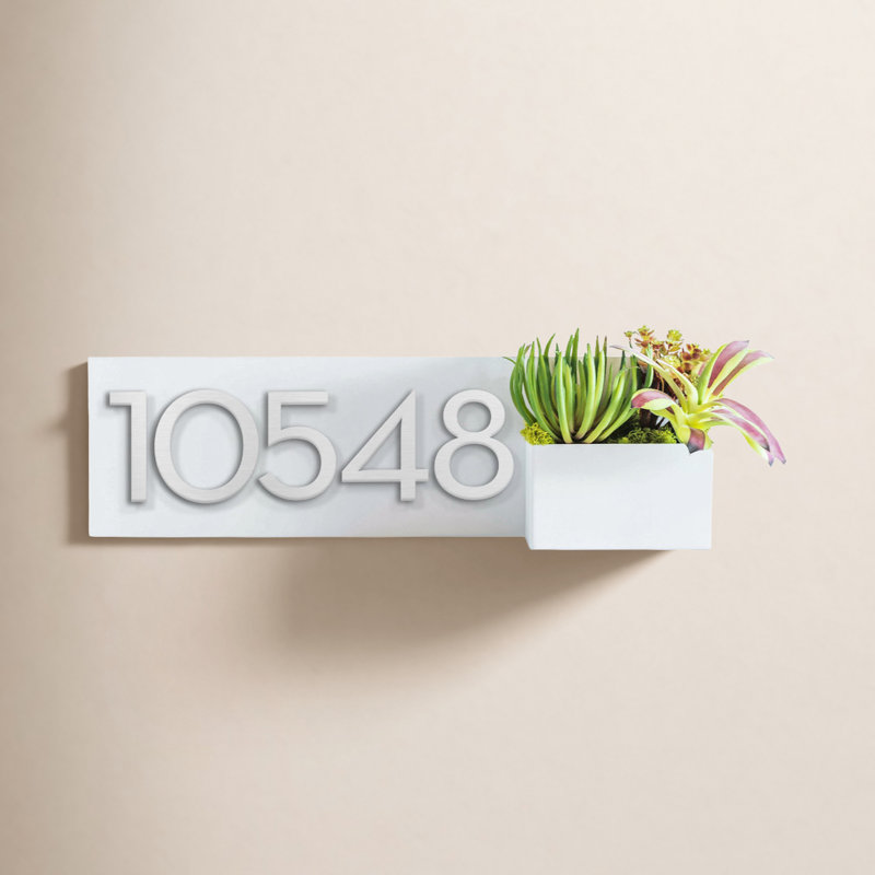 Plaque d'adresse murale Vista View, Blanc
