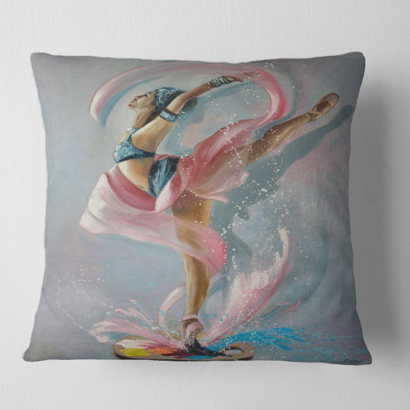 Housse et insert de coussin carré «Gracieusement dansante», 16" x 16"
