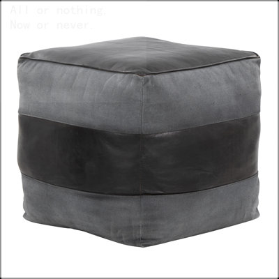 Ottoman in Leather and Canvas