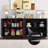 59" Sideboard with Spiral Grain Accent, 4-Door Modern Buffet Cabinet for Kitchen or Living Room Storage, Blue-855757612