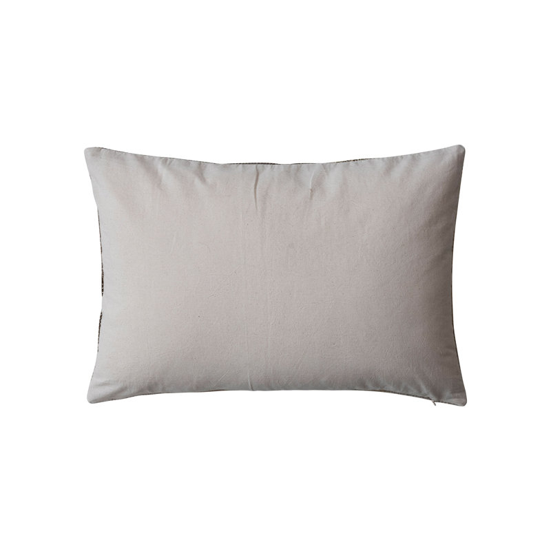 Multicolor Hand-Woven Fabric Abstract Lumbar Pillow