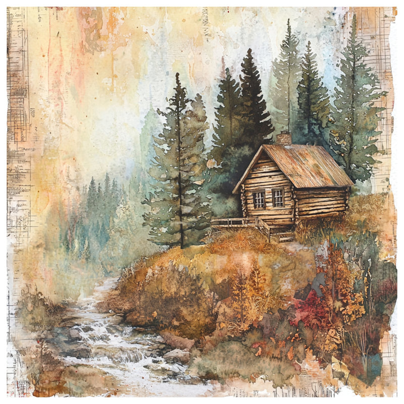 Rustic Cabin Forest Shower Curtains Extra Long, 70in W x 93in H