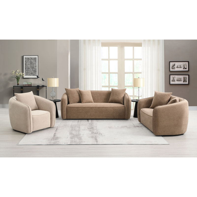 Causeuse avec 2 coussins Keith, Brun