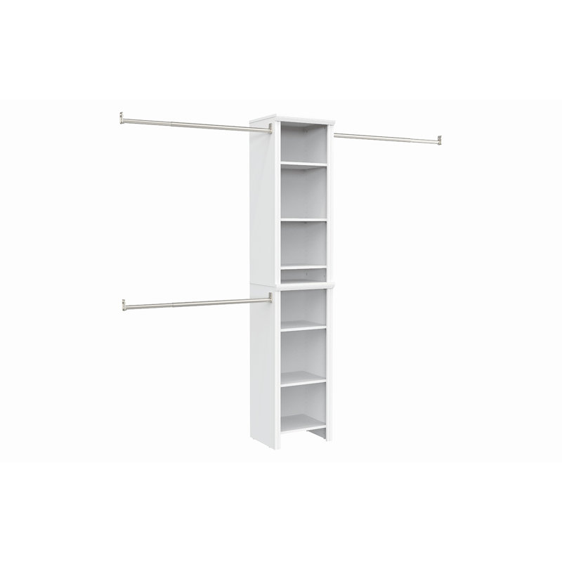 Impressions White Wood Closet System Tower Kit, 82.46" H x 112.97" W x 14.57" D