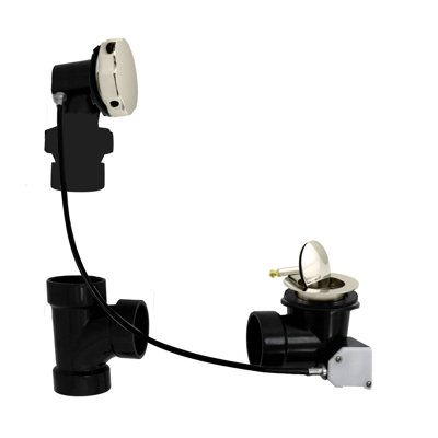Garniture de drain escamotable pour baignoire 27 "avec trop-plein rotatif à rotule et raccords en ABS Sch. 40