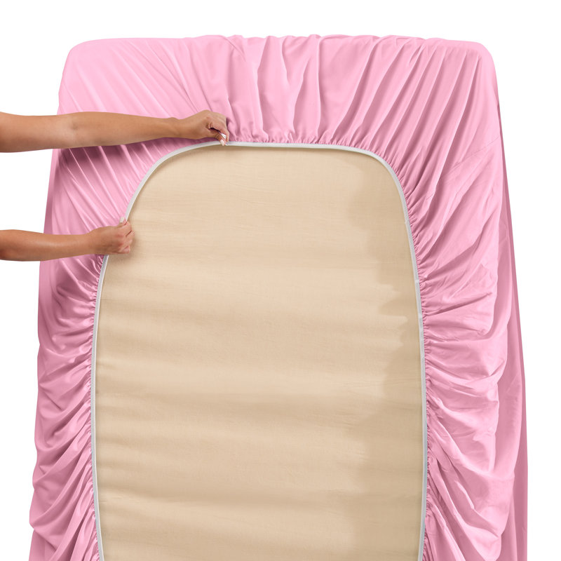  Ensemble de draps double brossé de luxe pour hôtel avec draps et taies d'oreiller très doux, Drap pour lit simple, Lilas