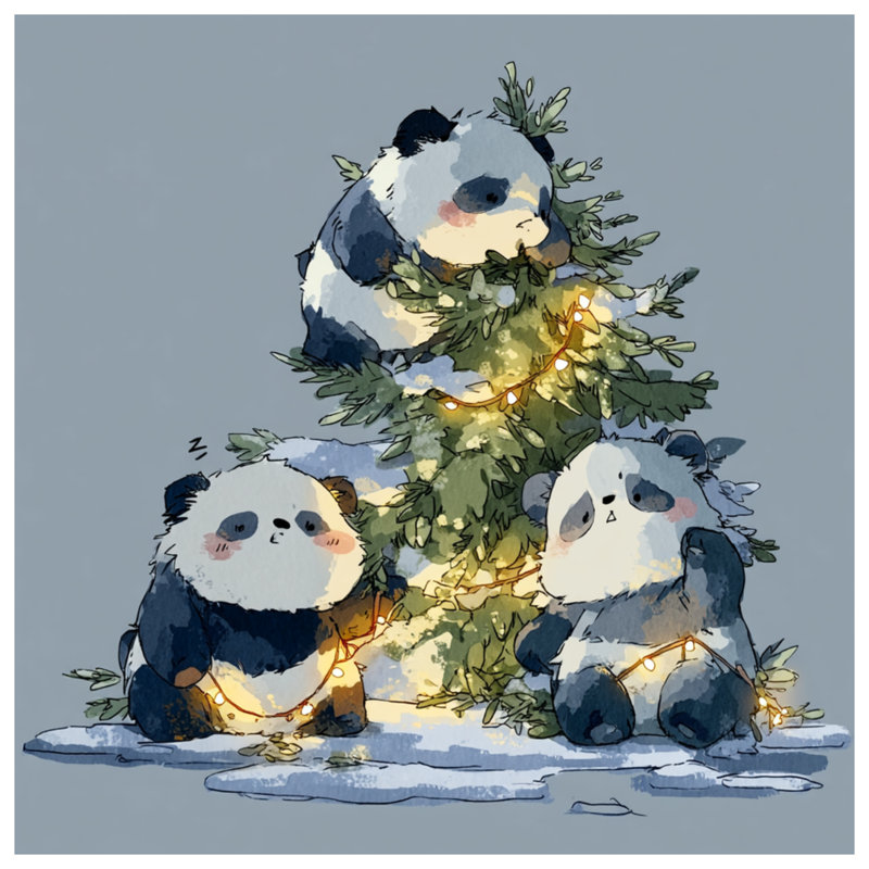 Coussins Pandas, 16 po x 16 po