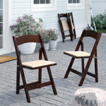 Prompton Wood Folding Chair with Vinyl Padded Seat