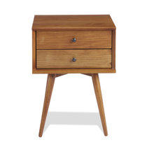 Musehomeinc Mid Century Solid Wood 3 Drawer Dresser for Bedroom 3 Tier Storage Organizer ,stylish Dressers for Living Room - Walnut