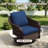 3-Piece Wicker Swivel Patio Bistro Set with Glass Table-1181340456