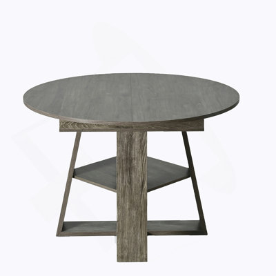 Table de salle à manger ronde extensible de 43,3 po à 59 po pour 4 à 8 personnes, table de salle à manger ovale de cuisine moderne avec feuilles amovibles peu encombrante, base en bois avec tablette de rangement pour le salon de la cuisine