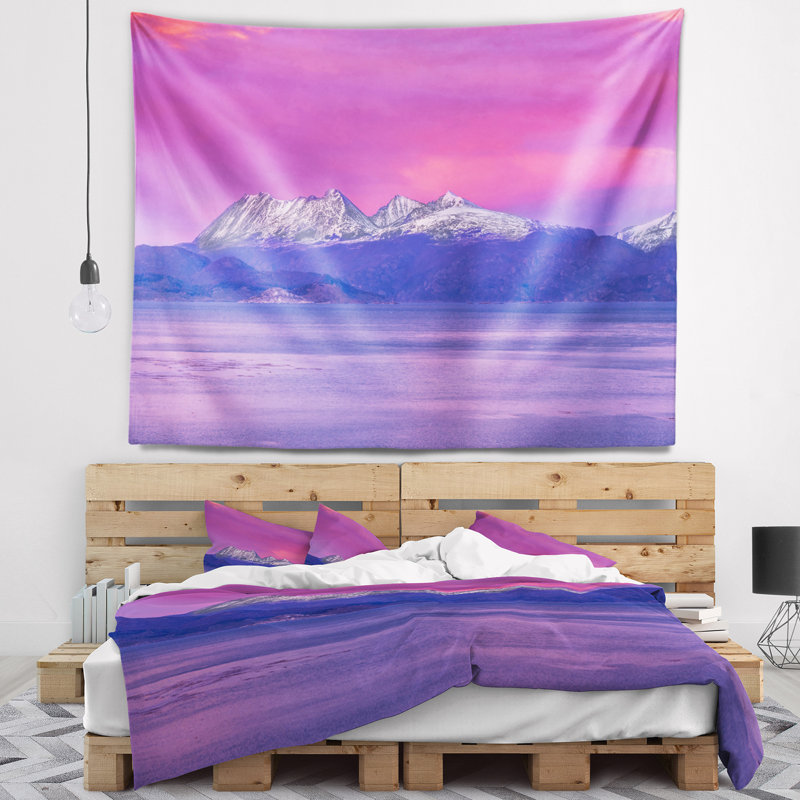 Tapisserie plage, plage et rivage, Ushuaia, Argentine, H 32 po x l 39 po