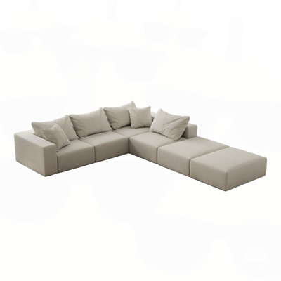 Modern Upholstered Sectional Sofa Couch Set