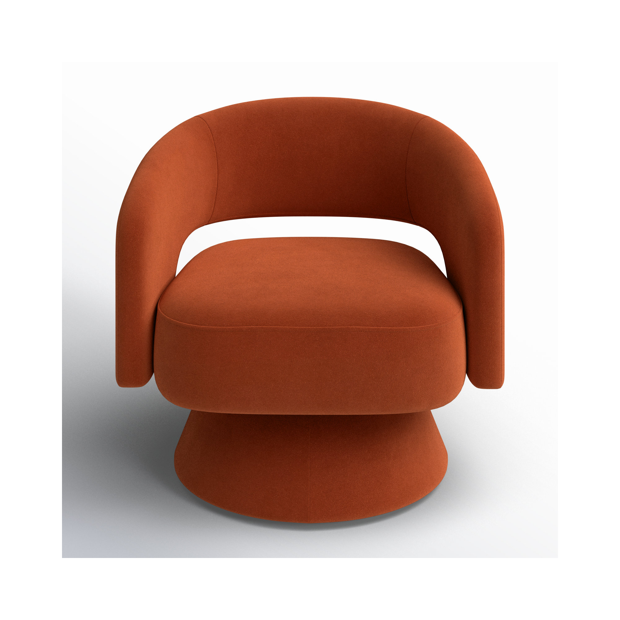 Bhupendra Swivel Accent Chair, Rust Velvet