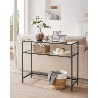 Sebero 100cm Glass Top Console Table