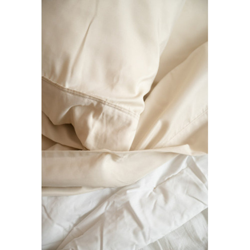 Sleep 4-Piece Rayon From Bamboo Sheet Set, Ensemble de draps très grand californien avec 2 t, Crème, crème
