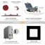 Luminaire encastré DEL NUWATT 6 pouces 2 heures FIRE, 2700K / 3000K / 3500K / 4000K / 5000K sélectionnable, 1200 lumens à intensité variable, homologué IC, encastré carré noir ultra-mince, pas de tenmat nécessaire, paquet de 6