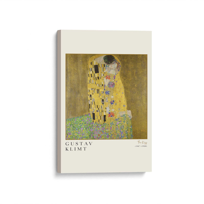 Le Baiser de Gustav Klimt, H 12 po x l 8 po, Toile tendue