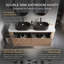 Wall Mounted Single Double Single Vanity Bathroom Vanity With Engineered Marble Top-2121734082