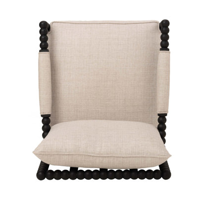 Chaise d'appoint en bois d'hévéa, chaise de loisir rembourrée en tissu avec éponge haute résilience, chaise de salon moderne pour chambre à coucher, bureau, coin lecture, structure en bois massif robuste, confortable et facile à nettoyer