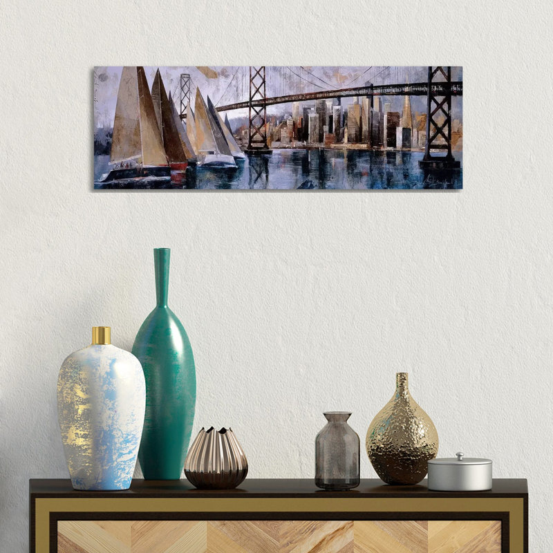 Sailing In San Francisco by Marti Bofarull - Wrapped Canvas Panoramic Gallery-Wrapped Canvas Giclée